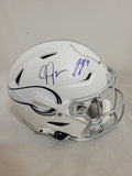 JJ MCCARTHY & JUSTIN JEFFERSON SIGNED VIKINGS WINTER SPEEDFLEX HELMET BECKETT QR
