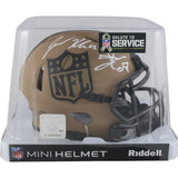 Travis Kelce Jason Kelce Autographed NFL Mini Helmet 23 Salute BAS/PSA 49065