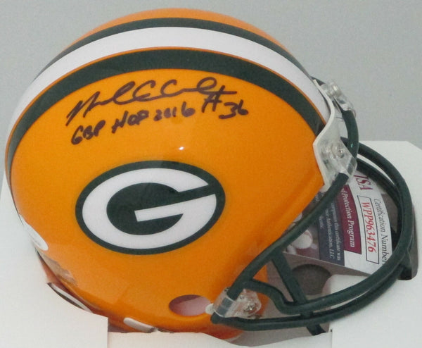 Packers NICK COLLINS Signed Riddell Mini Helmet AUTO w/ "GBP HOF 2016" - JSA