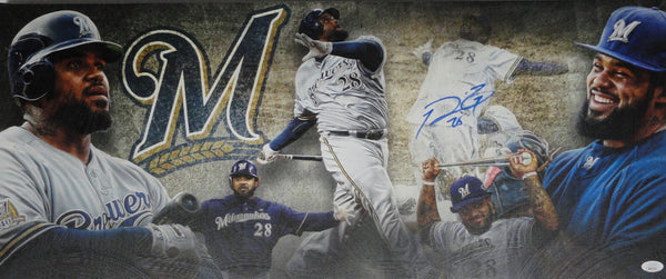 Brewers All Star PRINCE FIELDER Signed 13x31 Stretched Canvas Collage AUTO - JSA