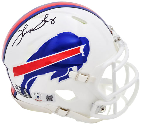 THURMAN THOMAS AUTOGRAPHED BILLS WHITE SPEED MINI HELMET BECKETT WITNESS 220470