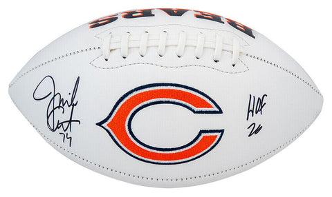 Jim Covert Signed Chicago Bears Logo White Panel Football w/HOF'20 -SCHWARTZ COA