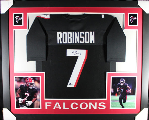 BIJAN ROBINSON (Falcons black SKYLINE) Signed Autograph Framed Jersey Beckett