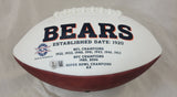 LUTHER BURDEN SIGNED CHICAGO BEARS FULL SIZE WHITE PANEL LOGO FOOTBALL BAS