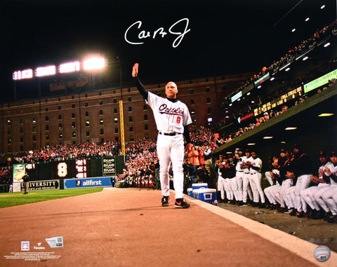 Cal Ripken Jr Autographed Baltimore Orioles 16x20 Waving Photo- Fanatics *White