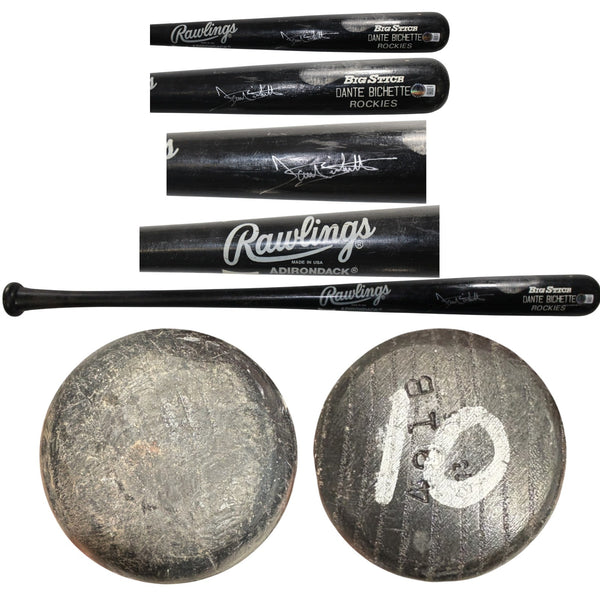 Dante Bichette Autographed Colorado Rockies Game Used Rawlings Bat Beckett 57278