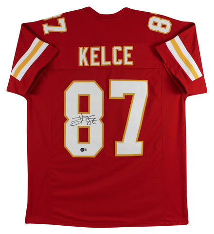 Travis Kelce Authentic Signed Red Pro Style Jersey Autographed BAS