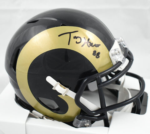Torry Holt Autographed St. Louis Rams 00-16 Speed Mini Helmet - Beckett W Holo