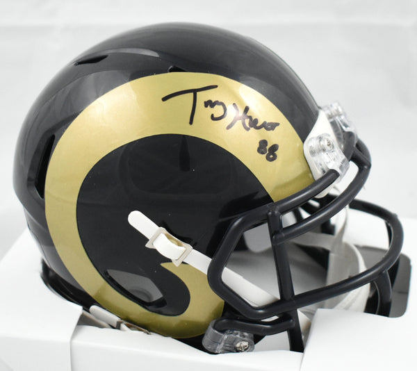 Torry Holt Autographed St. Louis Rams 00-16 Speed Mini Helmet - Beckett W Holo