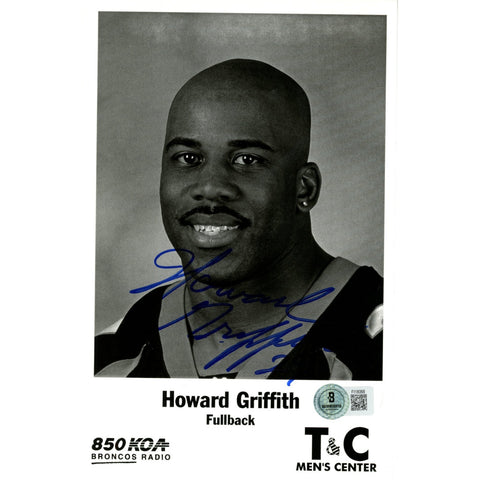 Howard Griffith Autographed/Signed Denver Broncos 5.5x8.5 Photo Beckett 59233
