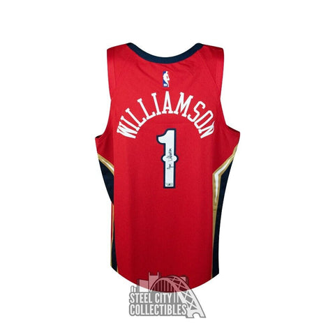 Zion Williamson Autograph Pelicans Red Nike Authentic Basketball Jersey Fanatics