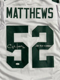 CLAY MATTHEWS Signed Replica White Jersey w/ XLV Script- Green Bay Packers - BAS