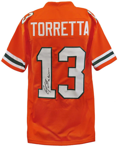 Gino Torretta Signed Orange Custom College Football Jersey w/92 Heisman (SS COA)