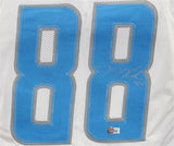 TJ Hockenson Autographed/Signed Pro Style White XL Jersey Beckett 39321
