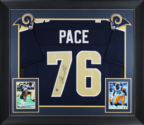 Orlando Pace Authentic Signed Navy Pro Style Framed Jersey Autographed BAS