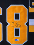 FRAMED PITTSBURGH PENGUINS JAROMIR JAGR AUTOGRAPHED SIGNED JERSEY BECKETT HOLO