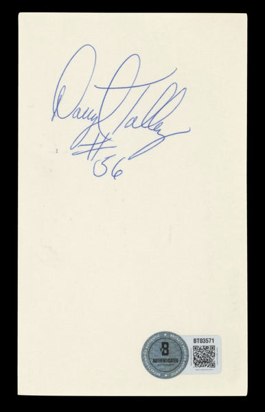 Bills Darryl Talley "#56" Authentic Signed 3x5 Index Card BAS #BT03571