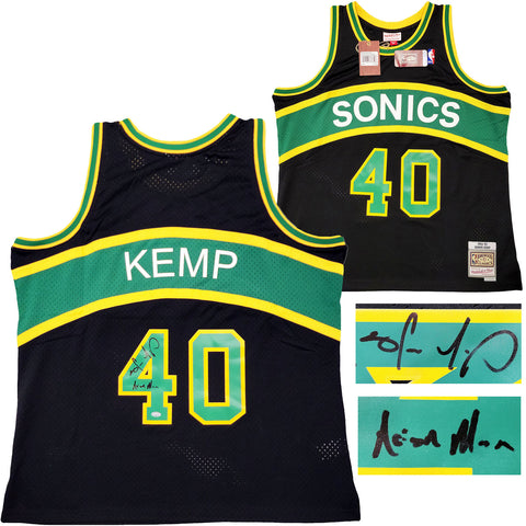 SONICS SHAWN KEMP AUTOGRAPHED BLACK AUTH M & N JERSEY XXL REIGN MAN MCS 203431
