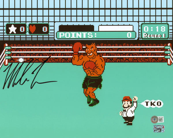 Mike Tyson Authentic Signed 11x14 Punch Out Photo Autographed BAS #BG17932