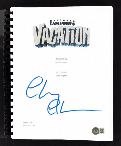 Chevy Chase Signed National Lampoon's Vacation Script (Beckett) Clark W Griswold