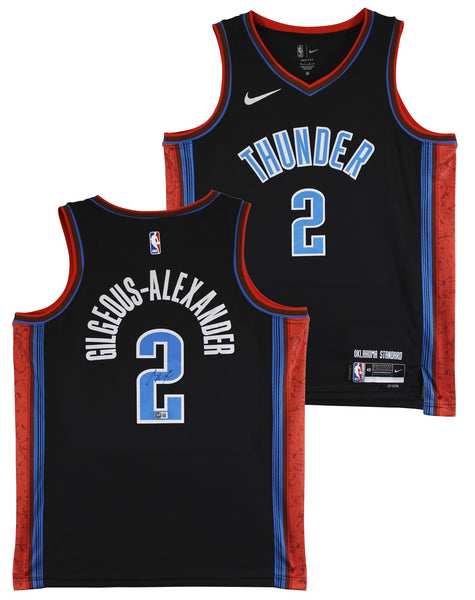 Thunder Shai Gilgeous-Alexander Signed Black Nike City Edition Jersey BAS