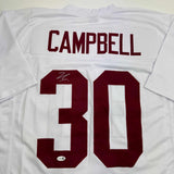 Autographed/Signed Jihaad Campbell Alabama White College Jersey JSA COA