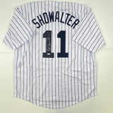 Autographed/Signed Buck Showalter New York Pinstripe Jersey MLB COA
