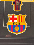 Lionel Messi FC Barcelona Framed Photo & Pin Collage with Laser Autograph 14x18
