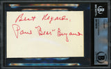 Paul Bear Bryant Autographed 3x5 Cut Signature Alabama Beckett BAS #17856781
