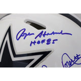 Pearson/Staubach/Dorsett Signed Dallas Cowboys '22 Alt Helmet HOF BAS 43393