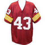 Larry Brown Autographed/Signed Pro Style Sz XL Red Jersey Beckett Witness 48039