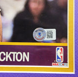 John Stockton Autographed Framed 8x10 Photo Utah Jazz Beckett BAS QR #BK08958