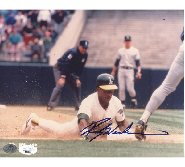 Rickey Henderson Signed Oakland Athletics Unframed 8x10 Sliding MLB Photo
