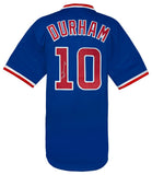 Leon Durham (CUBS) Signed Blue Custom Baseball Jersey w/Bull - (SCHWARTZ COA)