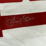 FRAMED Autographed/Signed AMANI TOOMER 33x42 New York White Jersey PSA/DNA COA