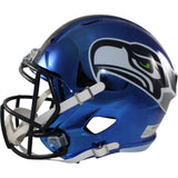 Seattle Seahawks Full Size Replica Chrome Helmet Riddell New In Box 39609