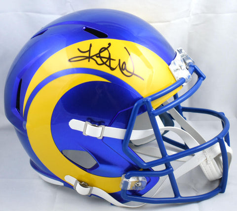 Kurt Warner Autographed Rams F/S Current Speed Helmet-Beckett W Hologram *Black