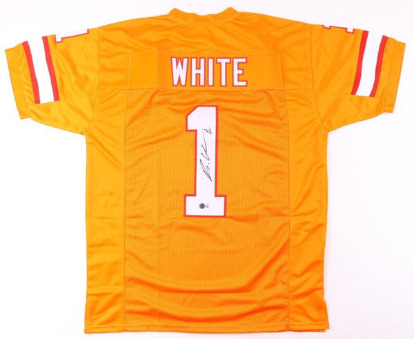 Rachaad White Signed Tampa Bay Buccaneers Creamsicle Throwback Jersey (Beckett)