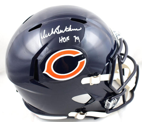 Dick Butkus Autographed Chicago Bears F/S Speed Helmet w/HOF - JSA W *White