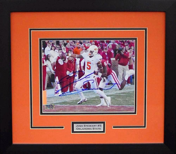 JOSH STEWART SIGNED OKLAHOMA STATE COWBOYS 8x10 FRAMED PHOTO COA