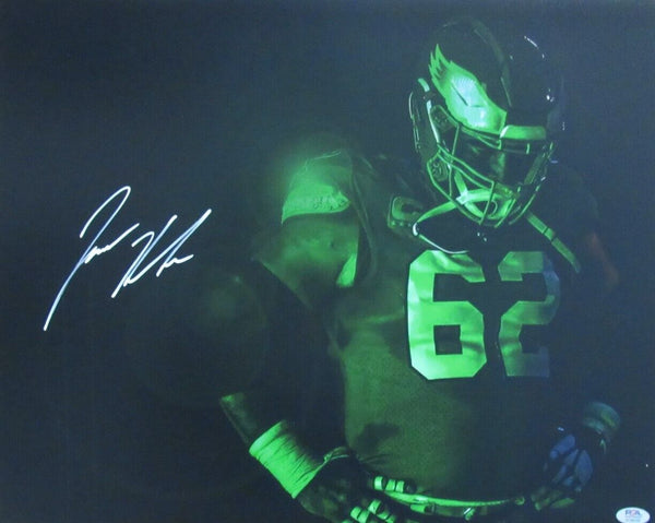 Jason Kelce Eagles Signed/Auto 16x20 Black/Green Photo PSA/DNA 190365