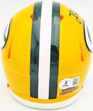 JORDAN LOVE AUTOGRAPHED PACKERS YELLOW SPEED MINI HELMET BECKETT WITNESS 230230