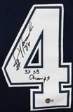 Jay Novacek "3x SB Champ" Signed Navy Blue Pro Style Jersey BAS Witnessed