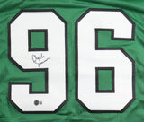 Clyde Simmons Signed Philadelphia Eagles Green Jersey (Beckett) Philly Def. Line