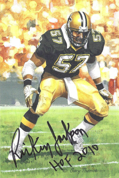 Rickey Jackson Signed New Orleans Saints Goal Line Art Card Black HOF 11792