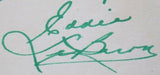 Eddie LeBaron Signed ized Letter To Mr. Riggin JSA