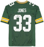 Framed Aaron Jones Green Bay Packers Autographed Green Nike Limited Jersey