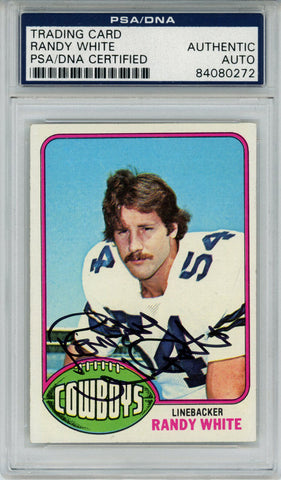 Randy White Autographed 1976 Topps #158 Trading Card PSA Slab 43701
