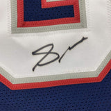 FRAMED Signed STEPHON GILMORE 35x39 New England Blue Jersey PSA COA