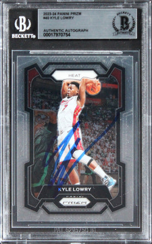 Heat Kyle Lowry Authentic Signed 2023 Panini Prizm #40 Card BAS Slabbed